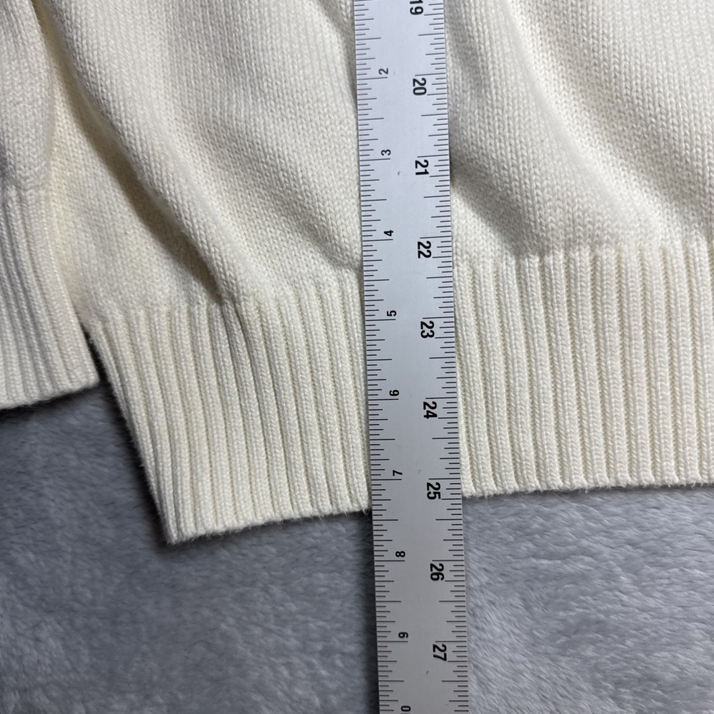 Polo Ralph Lauren Knit Sweater Mens XL Cream Mock Neck Henley Cotton Pullover - Picture 3 of 9